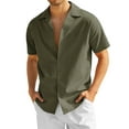 thumbnail image 1 of Coshow Men's Cotton Linen Shirts Short Sleeve Hawaiian Floral Button Down Beach Shirt Casual Holiday Shirts, 1 of 4