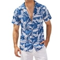 thumbnail image 1 of Coshow Men's Cotton Linen Shirts Short Sleeve Hawaiian Floral Button Down Beach Shirt Casual Holiday Shirts, 1 of 5