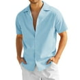 thumbnail image 1 of Coshow Men's Cotton Linen Shirts Short Sleeve Hawaiian Floral Button Down Beach Shirt Casual Holiday Shirts, 1 of 5