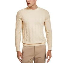 Coshow Men's Twisted Knitted Sweater Crewneck Slim Fit Casual Pullover Sweaters