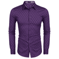 thumbnail image 1 of Coshow Men's Long Sleeve Business Dress Shirt Casual Slim Fit Button Down Shirt, 1 of 7