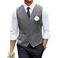 thumbnail image 1 of Coshow Men's Suit Vest Slim Fit Formal Business Waistcoat with Pocket Casual Dress Vest, 1 of 8
