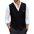 thumbnail image 1 of Coshow Men's Suit Vest Slim Fit Formal Business Waistcoat with Pocket Casual Dress Vest, 1 of 8