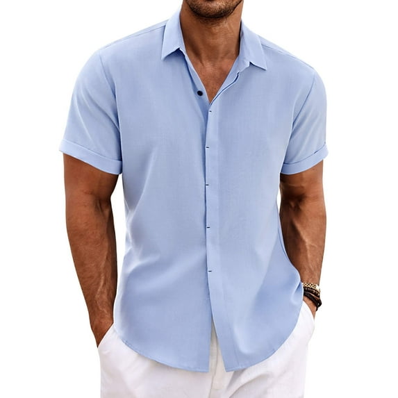 Coshow Mens Button Down Dress Shirts Business Casual Long Sleeve Wrinkle Free Blouses