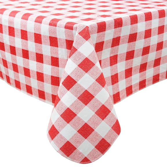 Cosiblend 52'' X 70'' Checkered Tablecloth Disposable Vinyl Tablecloths with Flannel Backing Wipeable Spillproof Plastic Table Cover PVC Waterproof Table Cloth for Indoor Outdoor