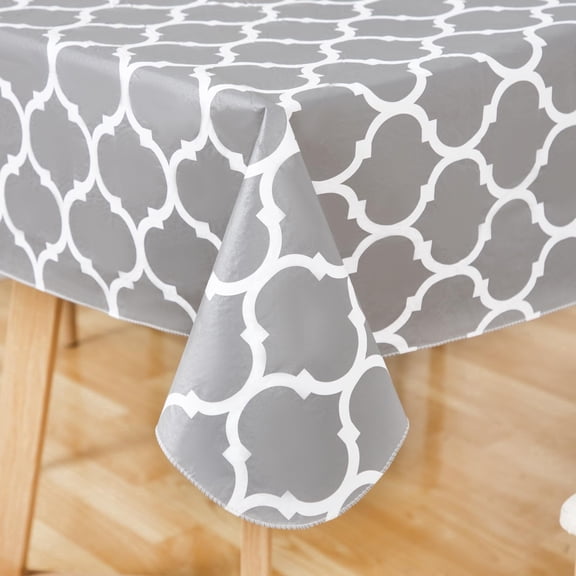 Cosiblend 52'' X 70'' Rectangle Table Cloth Waterproof Vinyl Tablecloths with Flannel Backing for Rectangle Tables Wipeable Spillproof Plastic Tablecloth for Party Indoor and Outdoor