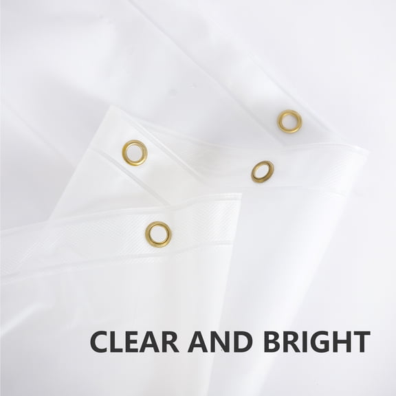 Cosiblend Translucent Shower Curtain Liner 72 x 72 inches Long with 3 Magnet Weights, Premium PVC Plastic Shower Curtain Liner with 12 Hooks for Bathroom