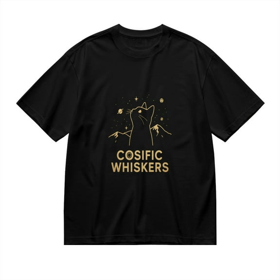 Cosific Whiskers, Cat Print 1, T Shirt for Men, Vintage Graphic Tees Men, 23806998,S