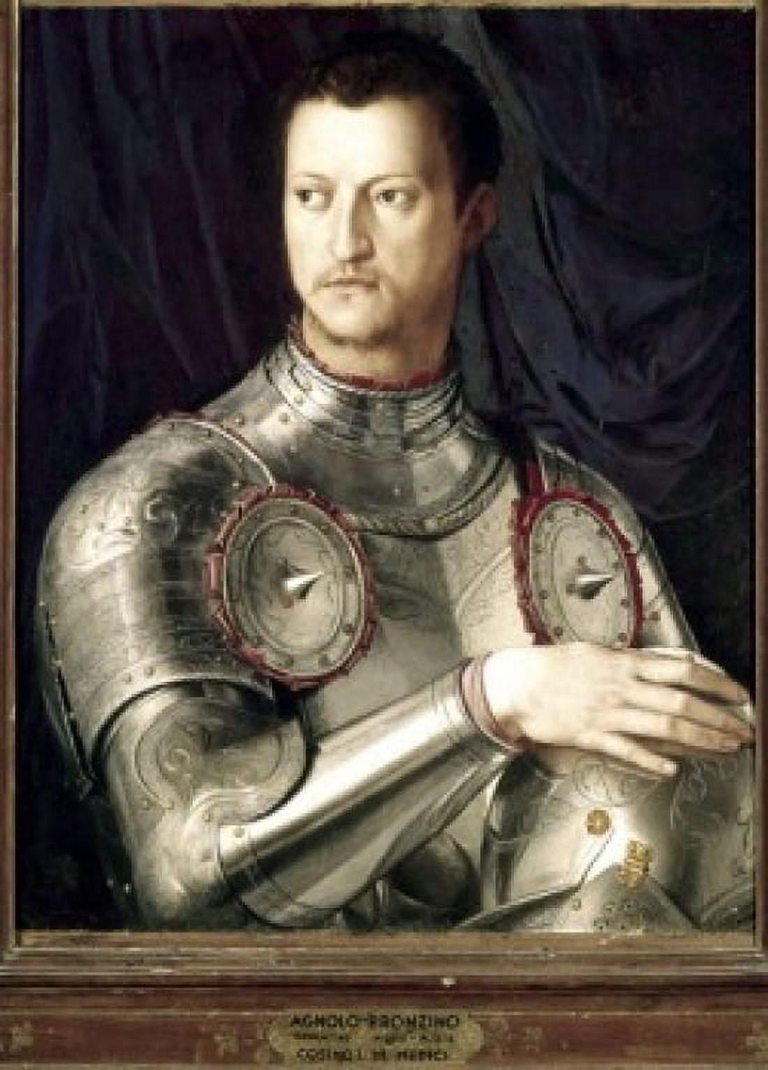 Cosimo I de Medici in Armor 1545 Agnolo Bronzino (1503-1572 Italian) Oil on wood Galleria degli Uffizi Florence Italy Canvas Art - Agnolo Bronzino (18 x 24)