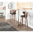 thumbnail image 1 of Cosini Mid-Century Modern Barstool With Swivel In Walnut And Charcoal Fabric - Set Of 2, 1 of 7