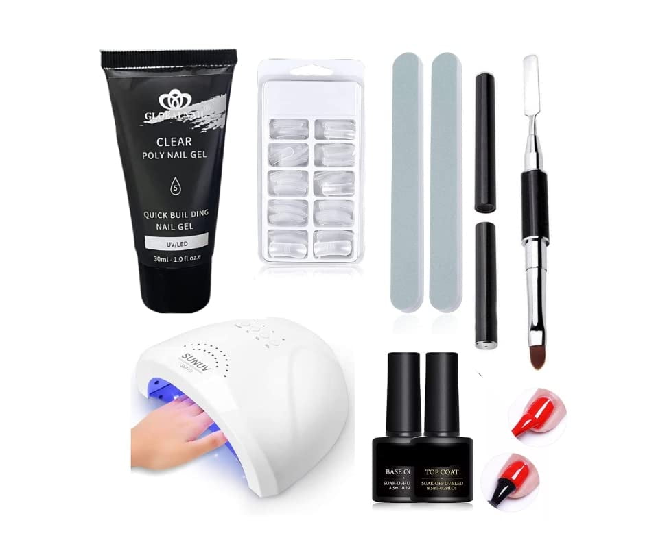 CoslifestorePolygel Nail Extension Kit Beginners Kit With Full Size Uv Lamp One Polygel Tubes
