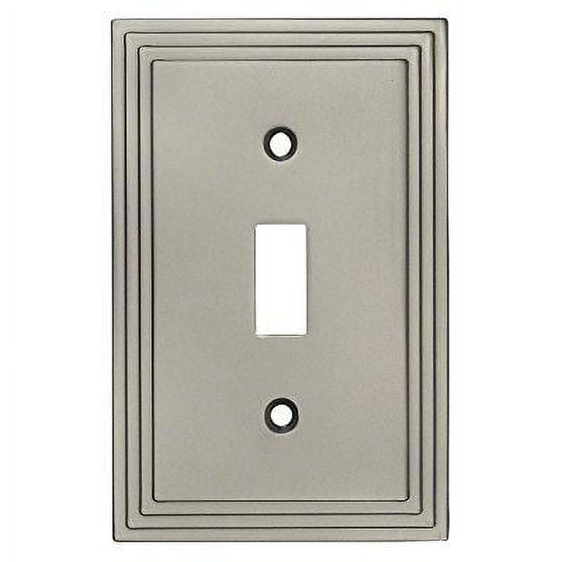 Satin Nickel Single Toggle Switch Plate Cover