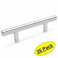 thumbnail image 1 of Cosmas® 305-030CH Polished Chrome Cabinet Hardware Euro Style Bar Handle Pull - 3" Hole Centers, 5-3/8" Overall Length - 25 Pack, 1 of 1