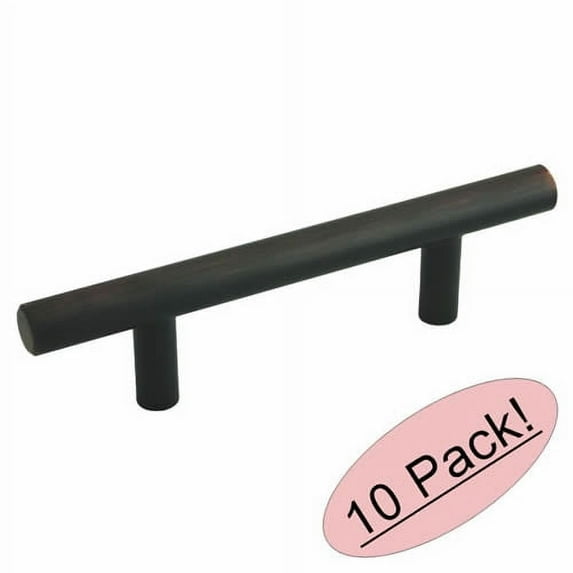 Cosmas® 305-030ORB Oil Rubbed Bronze Cabinet Hardware Euro Style Bar Handle Pull - 3" Hole Centers, 5-3/8" Overall Length - 10 Pack