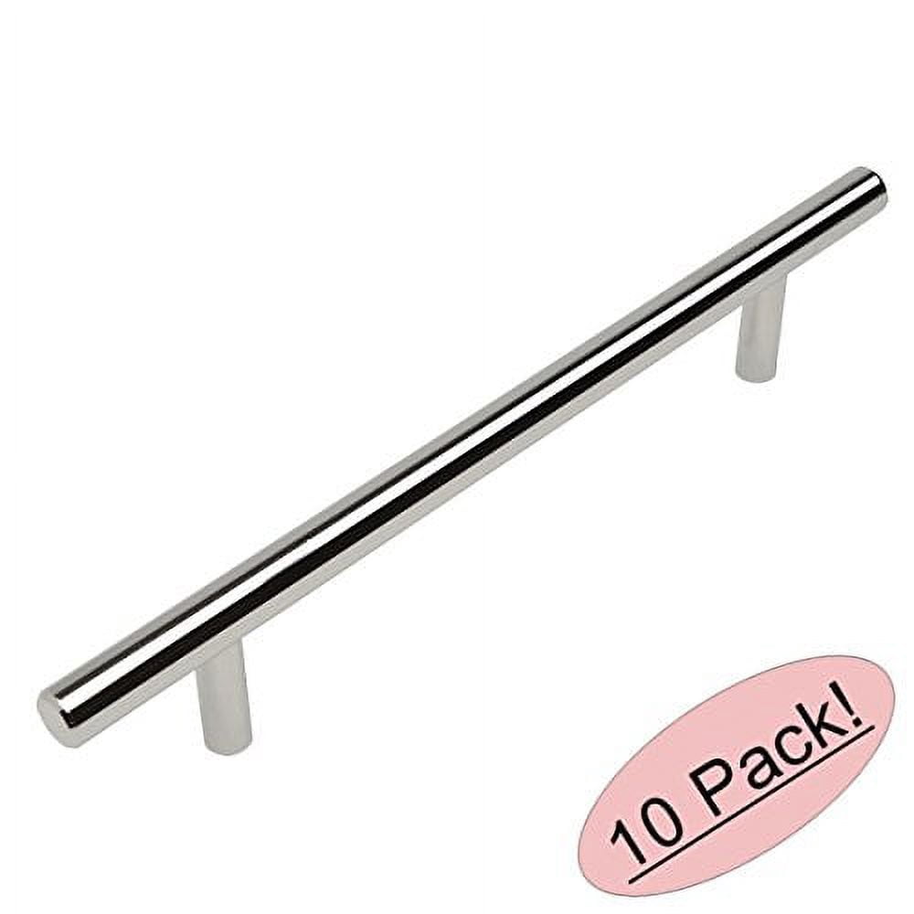 Cosmas 10 Pack 404-320CH Polished Chrome Cabinet Hardware Bar Pulls - 38 Inch Slim, Solid Steel, 12-5/8" Hole Centers
