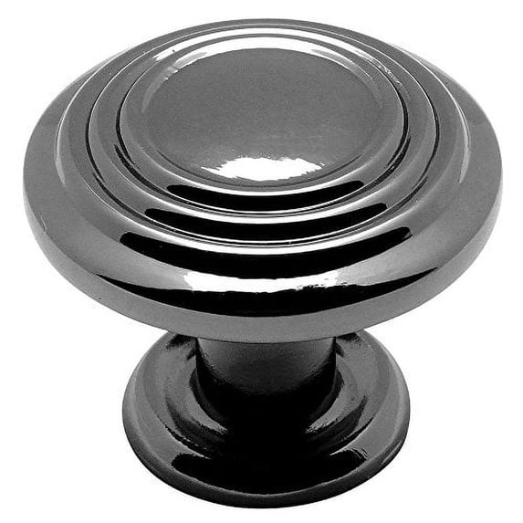 Cosmas 4122BN Black Nickel 3 Ring Cabinet Hardware Round Knob - 1-1/4" Diameter