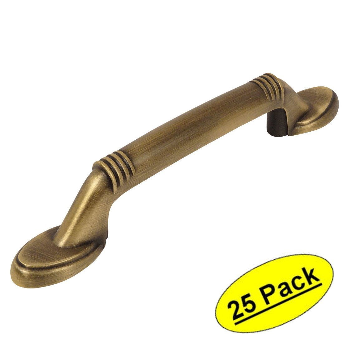 Cosmas 4183BAB Brushed Antique Brass Cabinet Hardware Handle Pull - 3" Hole Centers - 25 Pack