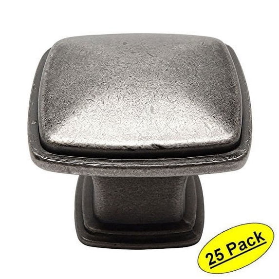 Cosmas 4391WN Weathered Nickel Modern Cabinet Hardware Knob - 1-1/4" Inch Square - 25 Pack