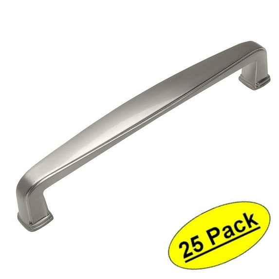 Cosmas 4392-128SN Satin Nickel Modern Cabinet Hardware Handle Pull - 5" Inch (128mm) Hole Centers - 25 Pack