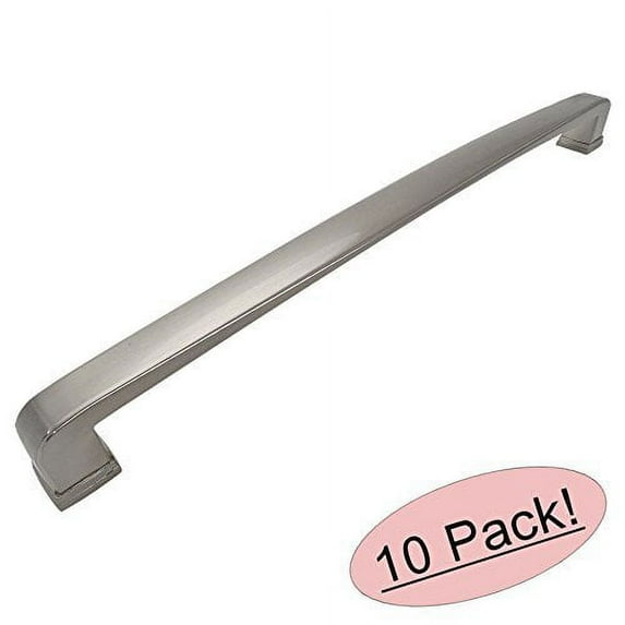 Cosmas 4392-12SN Satin Nickel Modern Oversized Cabinet Hardware / Appliance Handle Pull - 12" Inch Hole Centers - 10 Pack