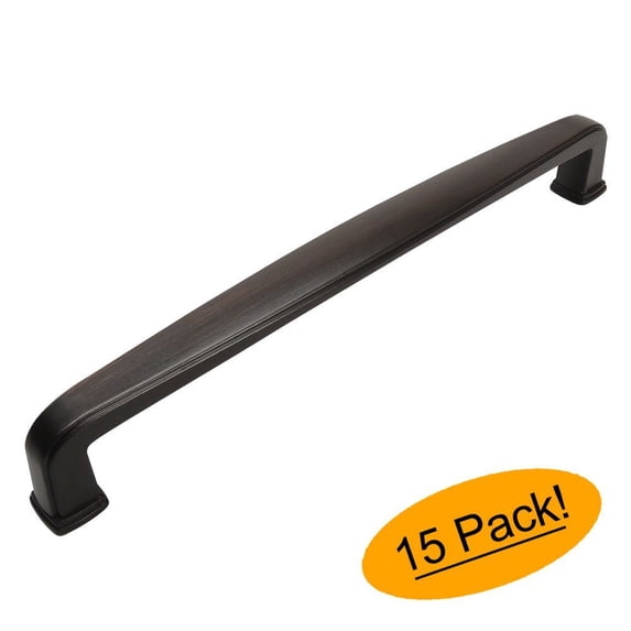 Cosmas 4392-160ORB Oil Rubbed Bronze Modern Cabinet Hardware Handle Pull - 6-5/16" Inch (160mm) Hole Centers - 15 Pack