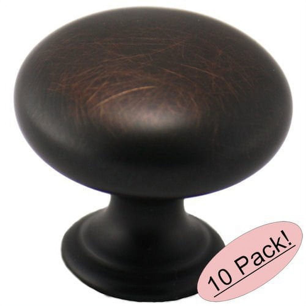 Oil Rubbed Bronze Round Cabinet Knob with Mounting Hardware