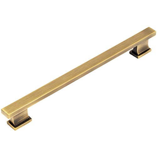 Cosmas Cabinet Pull 5 Inch - Brushed Antique Brass Handle 128mm Hole Centers