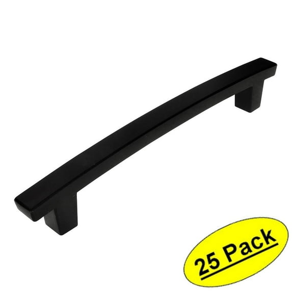 Cosmas 5239FB Flat Black Contemporary Cabinet Hardware Handle Pull - 5" Hole Centers - 25 Pack
