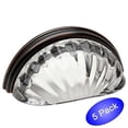 thumbnail image 1 of Cosmas 6381ORB-C Oil Rubbed Bronze with Clear Glass Cabinet Cup Pull - 3" Hole Centers - 5 Pack, 1 of 1