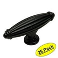 thumbnail image 1 of Cosmas 7121FB Flat Black Country Style Cabinet Hardware Ribbed Knob - 2-9/16" Inch Long x 11/16" Wide - 25 Pack, 1 of 1