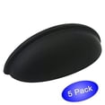 thumbnail image 1 of Cosmas 783FB Flat Black Cabinet Hardware Bin Cup Drawer Cup Pull - 3" Hole Centers - 5 Pack, 1 of 1
