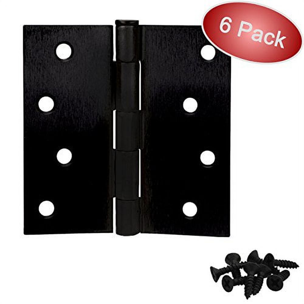 Cosmas Matte Black Door Hinge 4" Inch x 4" Inch with Square Corners 6