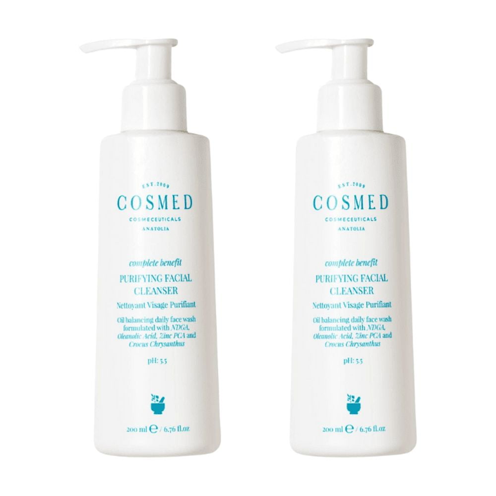 Cosmed Complete Benefit Purifying Facial Cleanser / Gel for Oily-Acne Prone Skin 200 ml 2 Pack