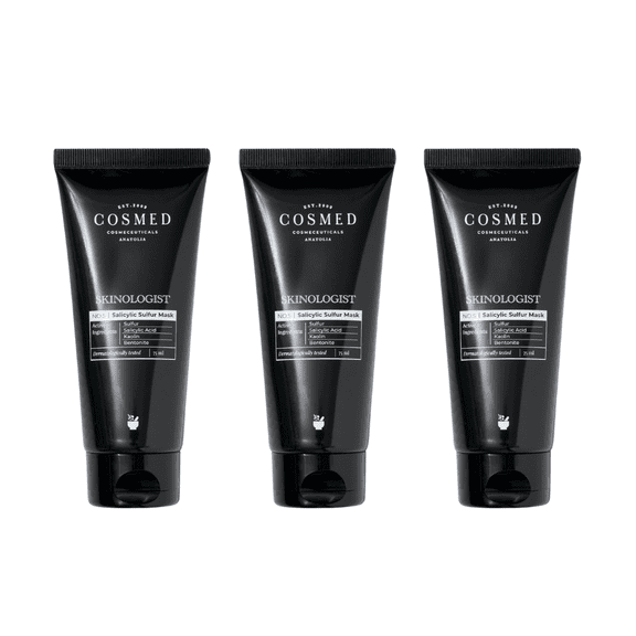 Cosmed Skinologist Salicylic Sulfur Mask / Anti Blackhead Clay Mask 75 ml 3 Pack