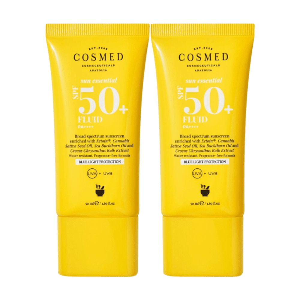 Cosmed Sun Essential Fluid SPF 50 Face Sunscreen for All Skin Types Next Generation Filters 50 ml 2 Pack