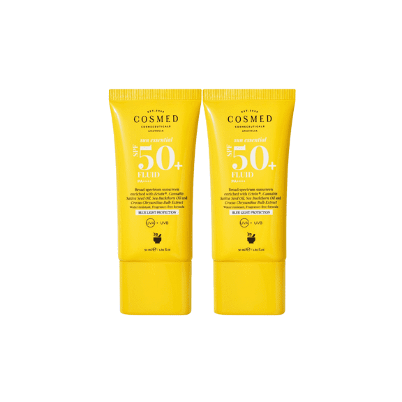 Cosmed Sun Essential Fluid SPF 50 Face Sunscreen for All Skin Types Next Generation Filters 50 ml 2 Pack