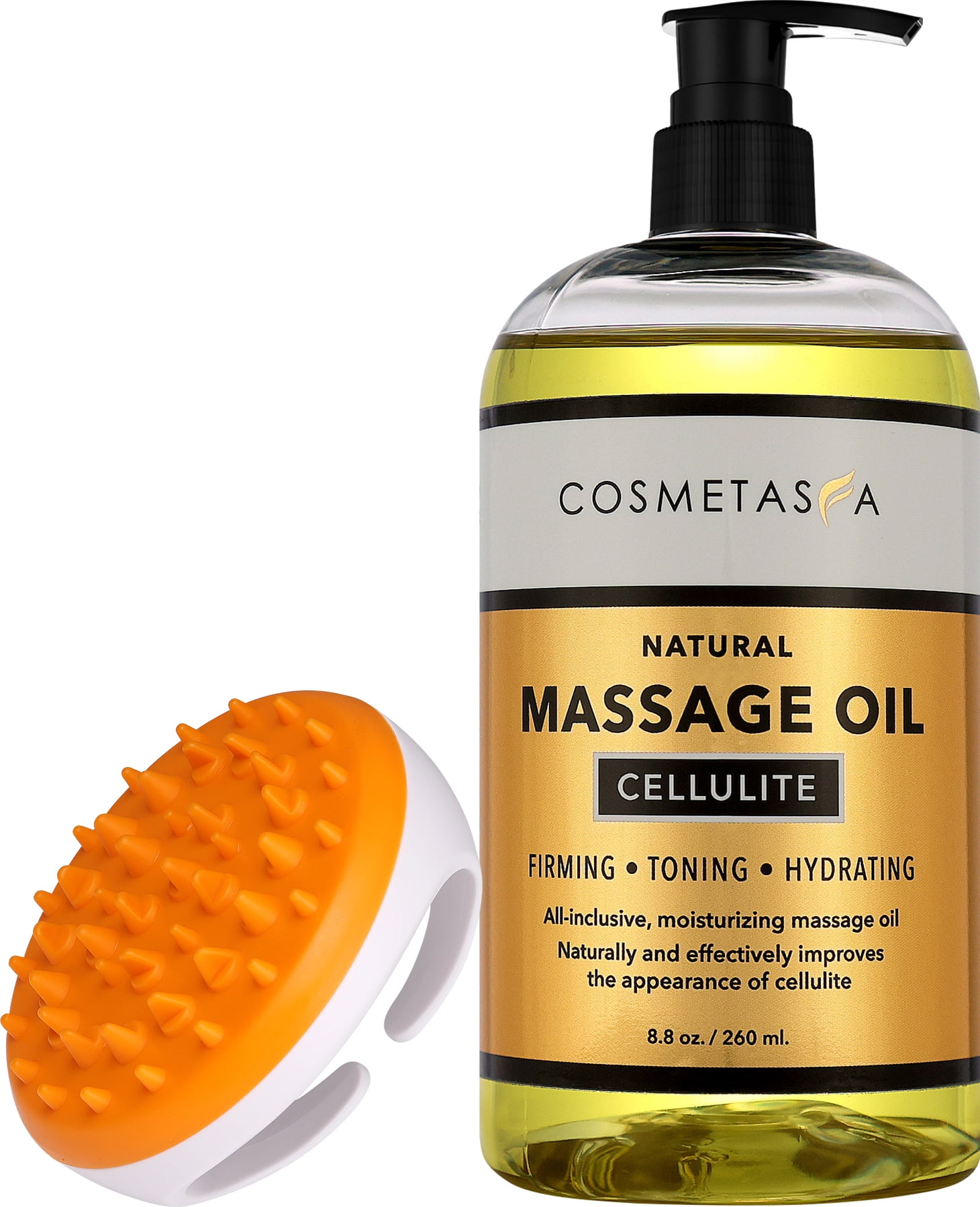 Hot Oil, oz Cream & Mitt Anti-Cellulite Cosmetasa Gel Massage Massage 8.8