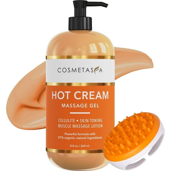 Cosmetasa Cream Massage Gel 87% Cream with Massager Mitt, 8.8 fl oz