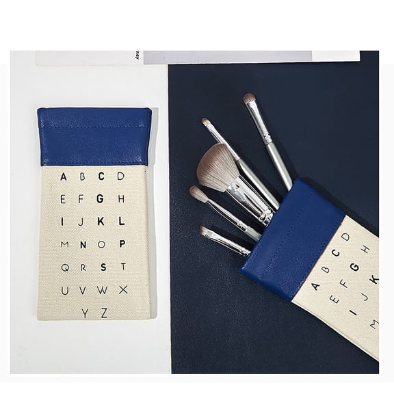 Cosmetic Bag Alphabet Glasses Bag Spandex Canvas Patchwork Eyeglasses Storage Presbyopia Portable Student Makeup Brush Storage