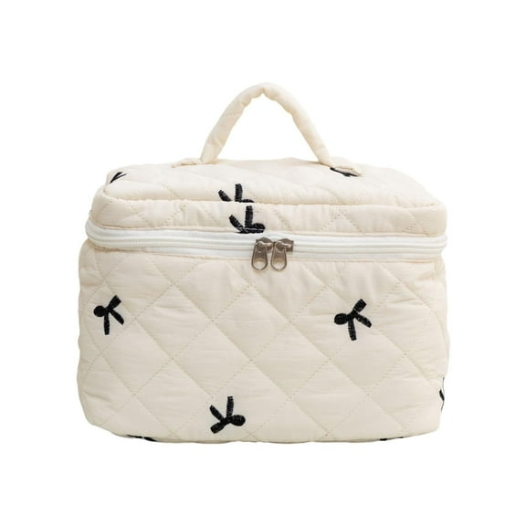 Cosmetic Bag Bow Embroidered Makeup Storage Bag Versatile Fashion Dumpling Bag for Lipstick and Makeup