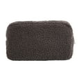 thumbnail image 1 of Cosmetic Bag Cosmetic Pouch Plush Fabric Large Opening Multipurpose Makeup Organizer Toiletry Bag for Traveling Hair Accessories Women Girls Gray, 1 of 9