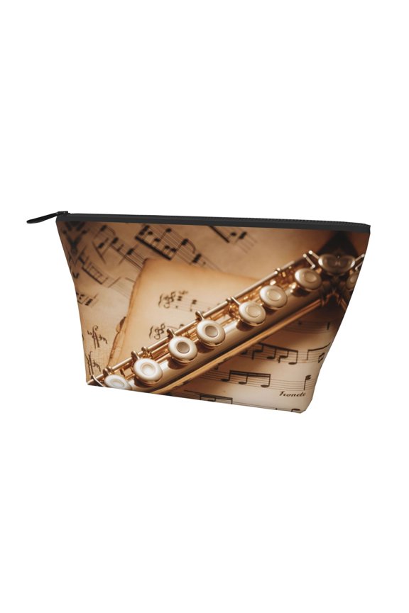 Cosmetic Bag For Women Flute Music Small Makeup Bag For Purse Makeup Pouch Travel Bag