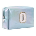 thumbnail image 1 of Cosmetic Bag Cosmetic Storage with Large Capacity Embroidered Alphabet for Travel Toiletry Clutch Handbag Blue Tote, 1 of 8