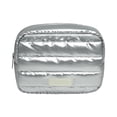 thumbnail image 1 of Cosmetic Bag, Large Capacity Travel Makeup Organizer and Portable Toiletry Storage Pouch Case for Women On the Go and Daily Vacation Travel Essentials, Silver, 1 of 5