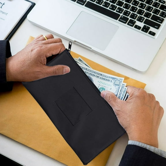 Cosmetic Bag Leather Bill Bag with Card Slot Window Storage for Stationery and Makeup - Versatile and Stylish Organizer