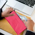 thumbnail image 1 of Cosmetic Bag Leather Bill Bag with Card Slot Window Storage for Stationery and Makeup - Versatile and Stylish Organizer, 1 of 8