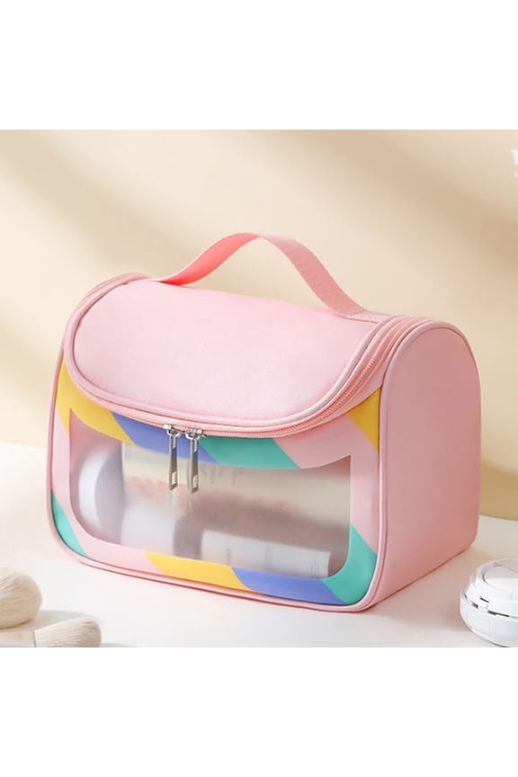 Lightweight Transparent Cosmetic Bag Portable Travel Makeup Organizer Sundries Hand Held Daily Necessities Storage