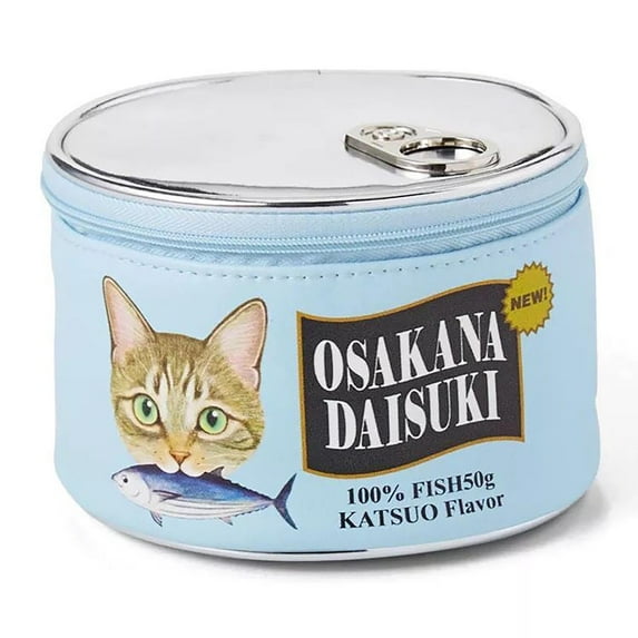 Cosmetic Bag, Makeup Organizer, Cute Sardine Canned Shape Cosmetic Pouch Cylinder Travel Storage Case, Small Nylon Leather Soft Durable Portable Accessories Holder