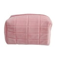 thumbnail image 1 of Cosmetic Bag Multifunctional Soft Plush Fluffy Large Capacity Zipper Closure Store Cosmetics Solid Color Women Travel Make Up Toiletry Bag Washing Pouch for Trip, 1 of 7