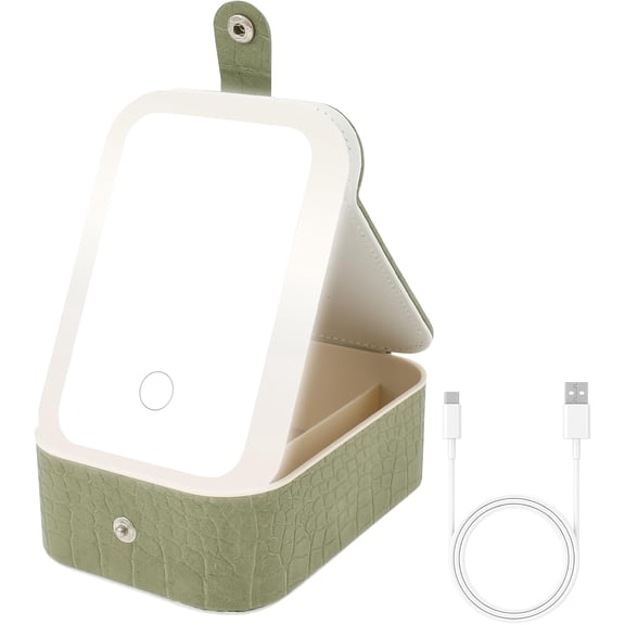 Cosmetic Bag Organizer,Makeup Case Organizer,Makeup Bag with Light Up Mirror,LED Mirror Makeup Bag,Light Up Mirror Makeup Case,Travel Makeup Bag,Travel Cosmetic Bags for Women (White)